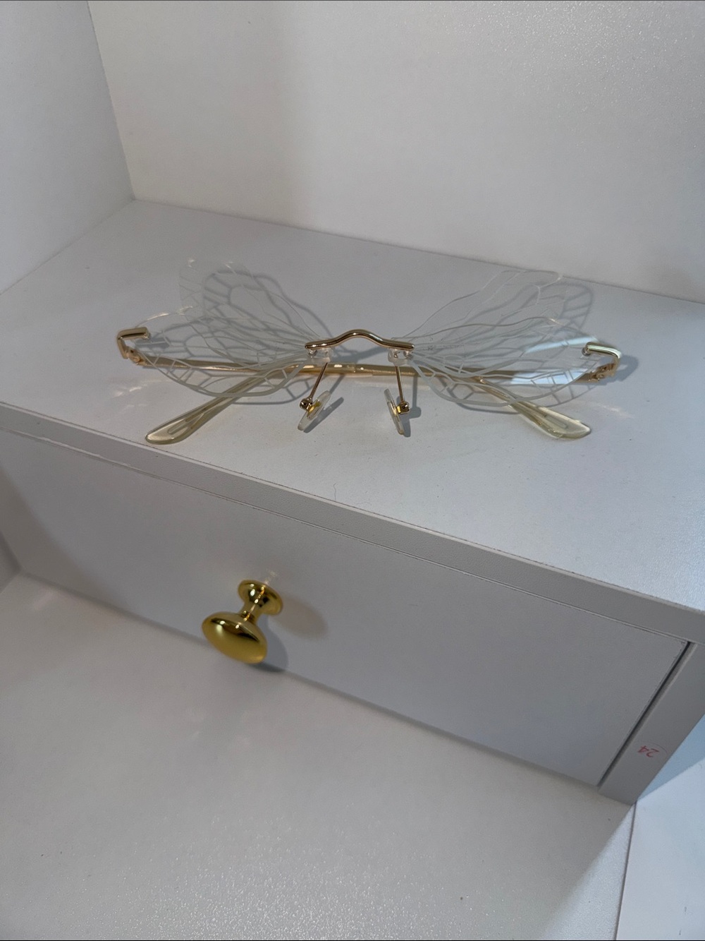 Decorative Gold and Clear Dragonfly Figurine - Home Accents